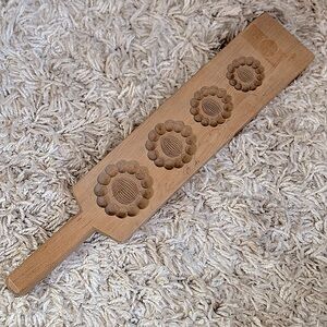 Vintage Japanese Wood Carved Kashigata Cake Candy Mold Almond Flowers Size Range